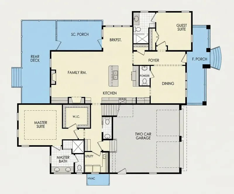 Main Floor 28 – 1.5-Story House Plan 2663 ft², 3 Beds — 94736R