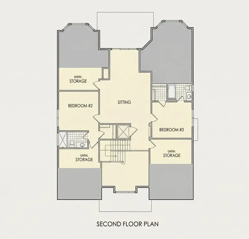 Second Floor 19 – 1.5-Story House Plan 4539 ft², 4 Beds — 24814R