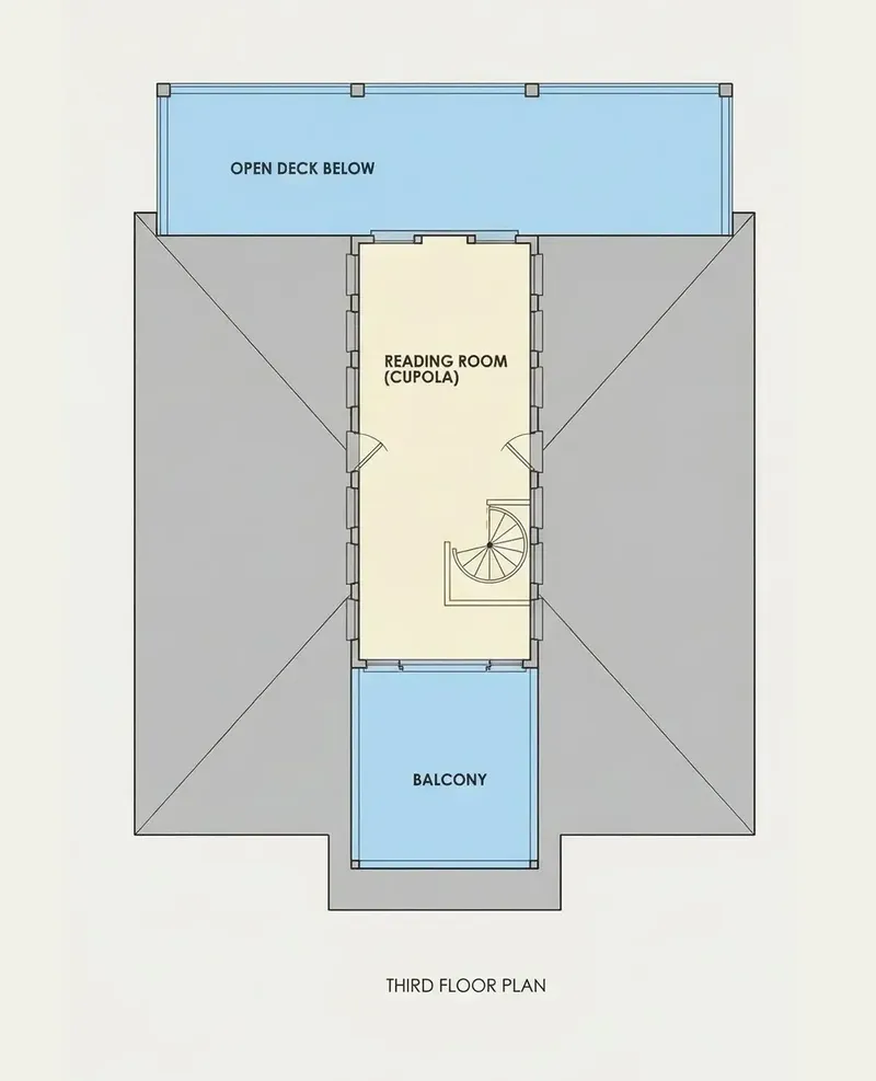 Third Floor 10 – 3-Story House Plan 2676 ft², 4 Beds — 53827R