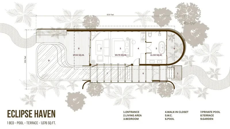 Main Floor 1 – 1-Story House Plan 455 ft², 1 Beds — 38851R