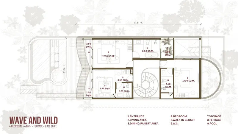 Second Floor 19 – 2-Story House Plan 2088 ft², 4 Beds — 29555R