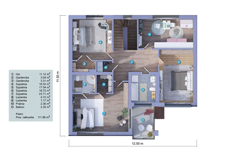 Second Floor 1 – 2-Story House Plan 2179 ft², 4 Beds — 94225C