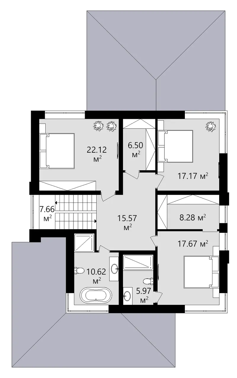 Second Floor 11 – 2-Story House Plan 2619 ft², 4 Beds — 53150C