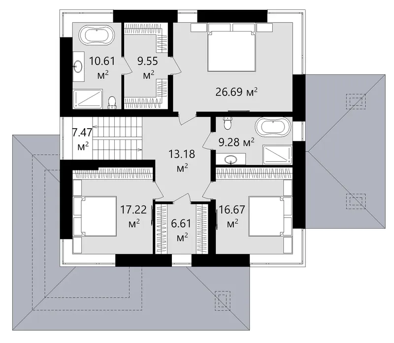 Second Floor 14 – 2-Story House Plan 2698 ft², 4 Beds — 82053C