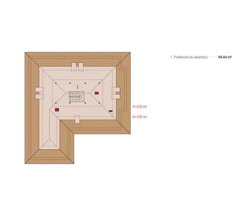 Second Floor 1 – Ready-made One Story House Plan with Attic
