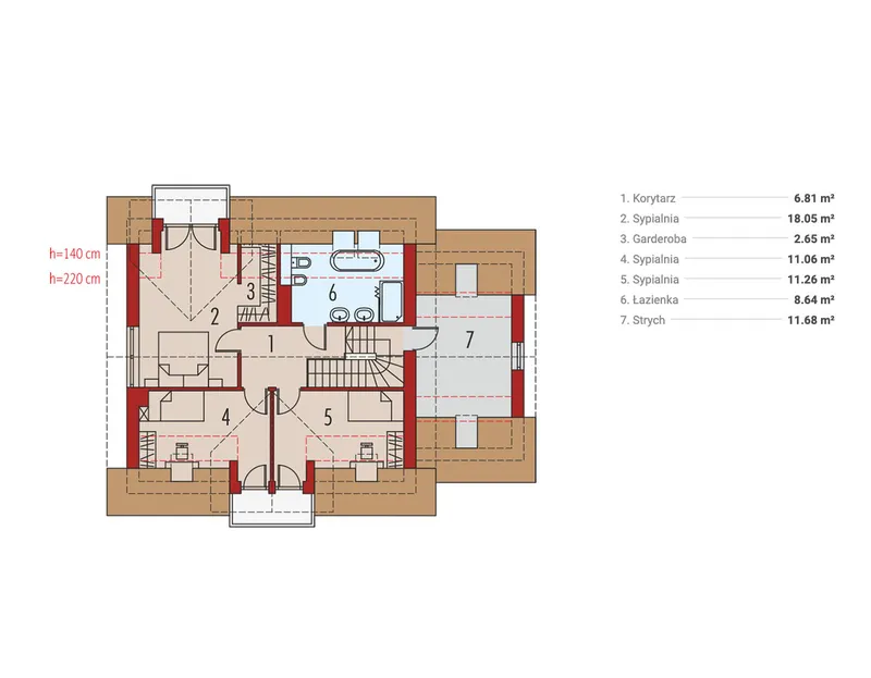Second Floor 1 – House Plan with Optional Bonus Room above Garage