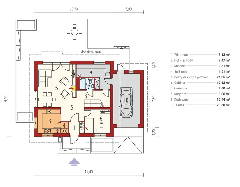 Main Floor 1 – House Plan with Optional Bonus Room above Garage