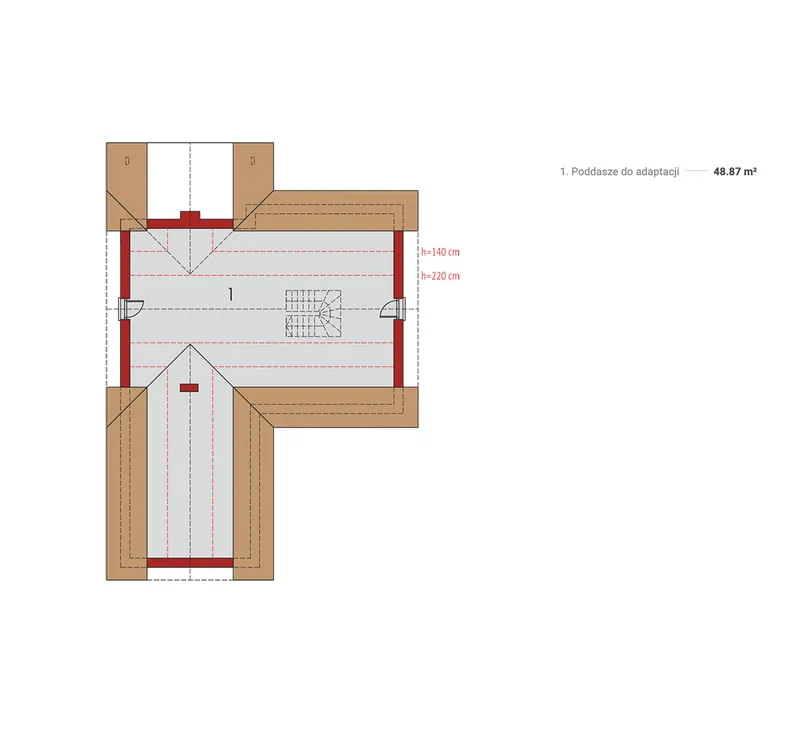 Second Floor 1 – L-Shaped House Plan with Bonus Room and Fireplace