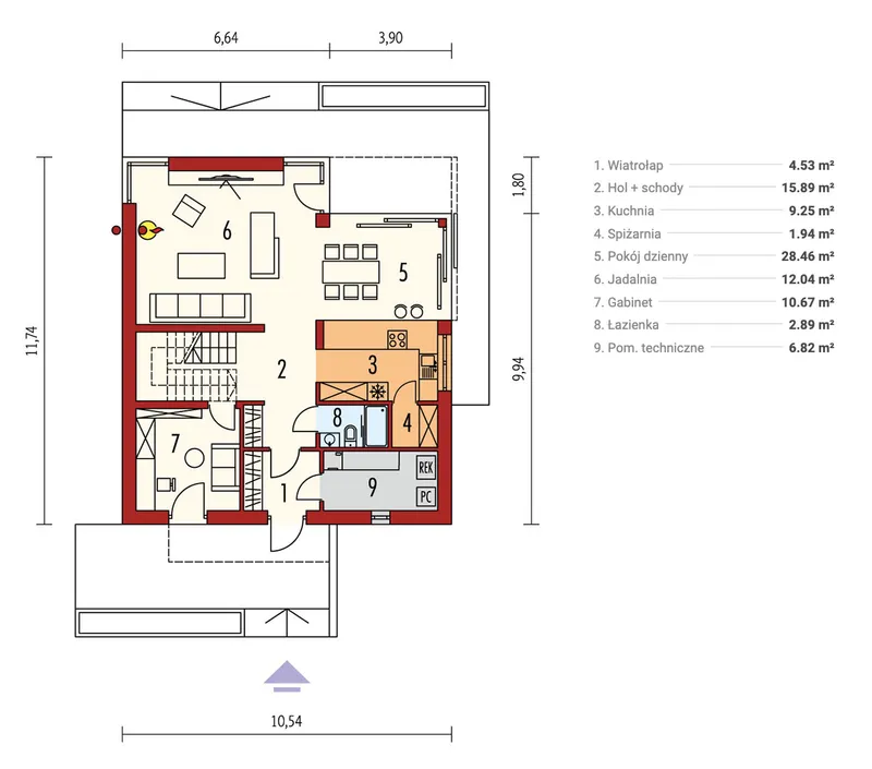 Main Floor 1 – European Barn Style House Plan with 3 Beds