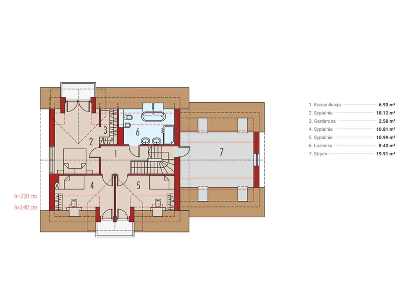 Second Floor 1 – 2-Story House Plan with Bonus Room above Garage