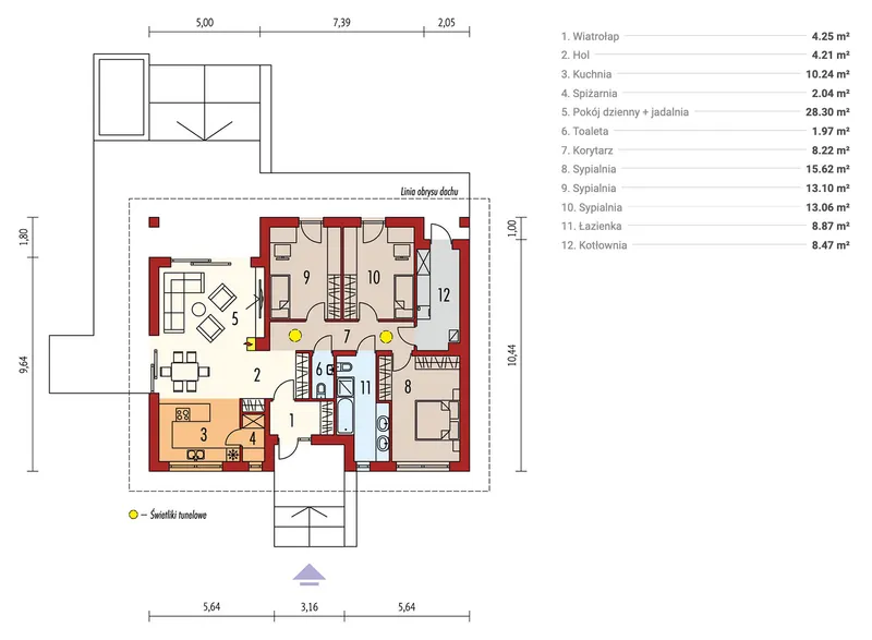 Main Floor 1 – 1300 Sq Ft House Plan with 3 Beds and 1.5 Baths