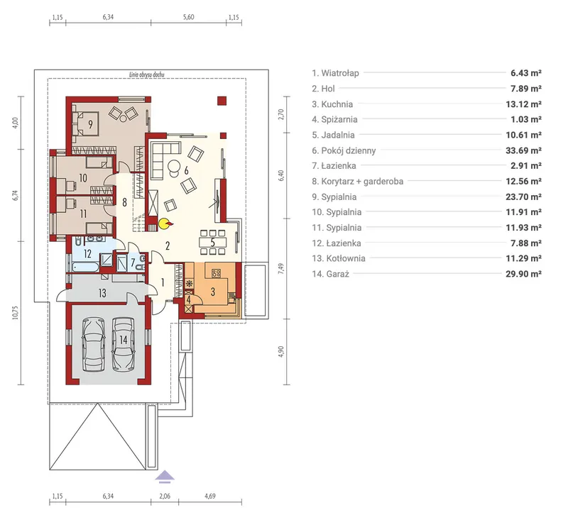 Main Floor 1 – House Plan with Optional Bonus Room Upstairs