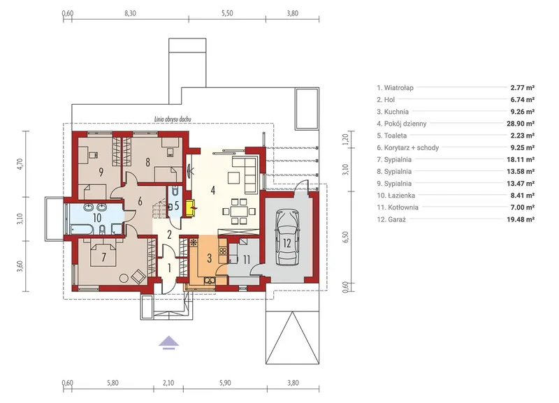 Main Floor 1 – 3-Bedroom, 1300 Sq Ft European Plan with Fireplace