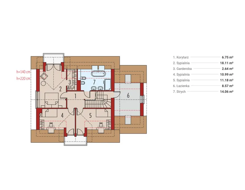 Second Floor 1 – House Plan with 1-Car Garage and Home Office