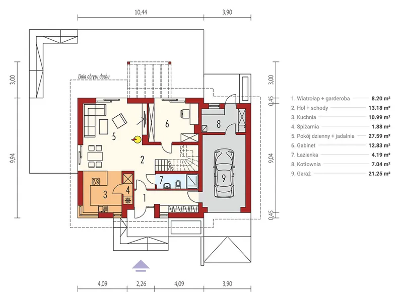 Main Floor 1 – 1600 Sq Ft House Plan with Main Floor Home Office