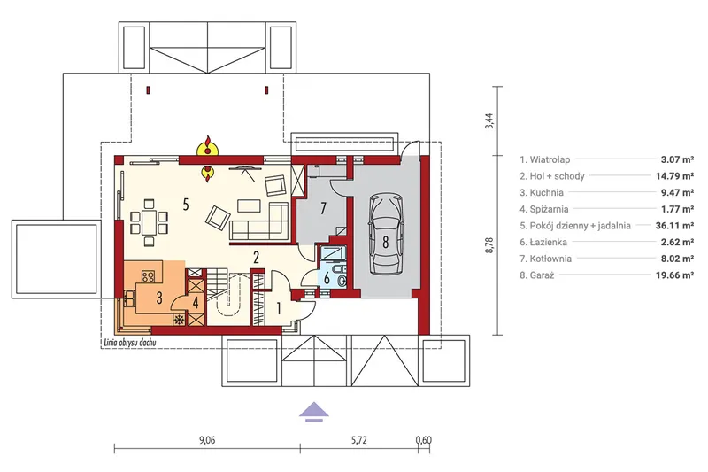 Main Floor 1 – Mountain House Plan wirh Covered Rear Porch