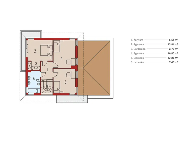 Second Floor 1 – Two Story House Plan with Corner Fireplace