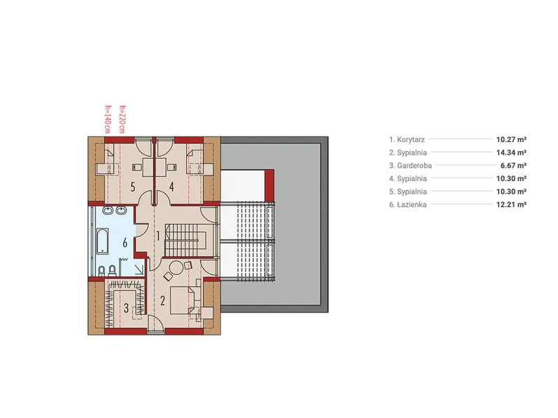 Second Floor 1 – House Plan with Rooftop Deck above Garage