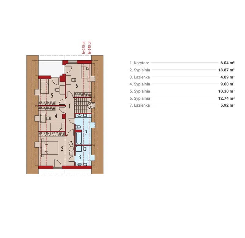 Second Floor 1 – 1400 Sq Ft House Plan with Master Bedroom Upstairs