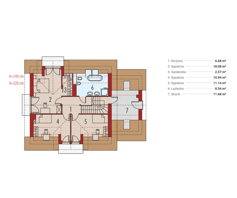 Second Floor 1 – 1500 Sq Ft House Plan with Open Floor Plan