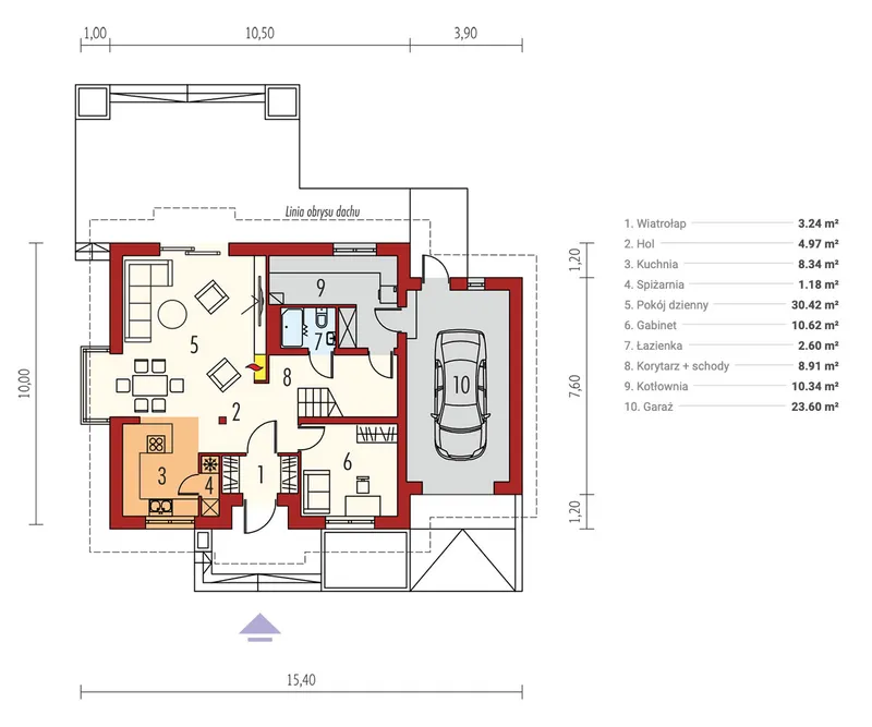 Main Floor 1 – 1500 Sq Ft House Plan with Open Floor Plan