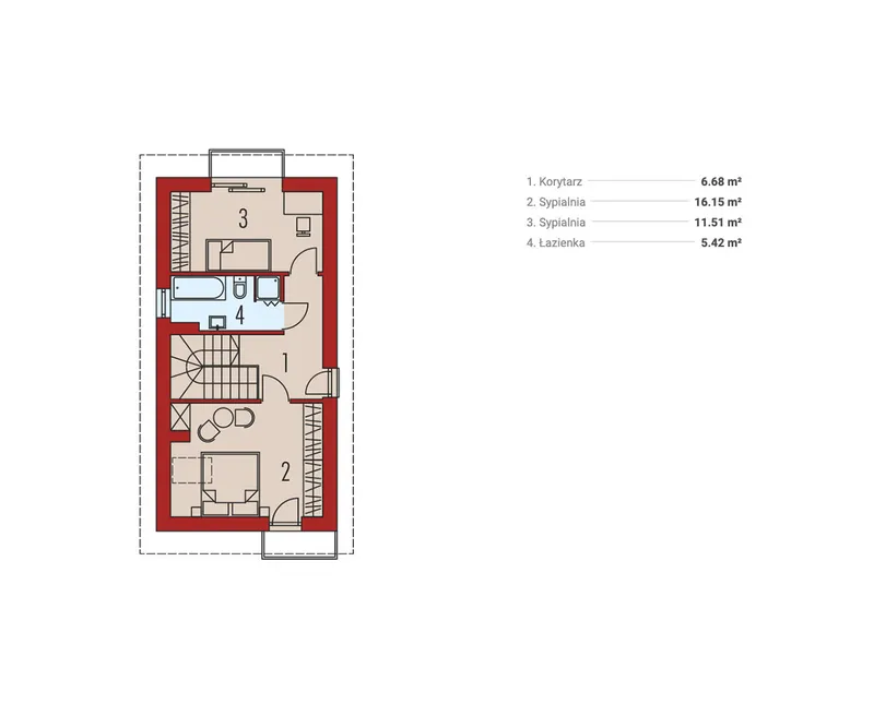 Main Floor 1 – 2-Story Narrow Lot House with 2 Beds Upstairs