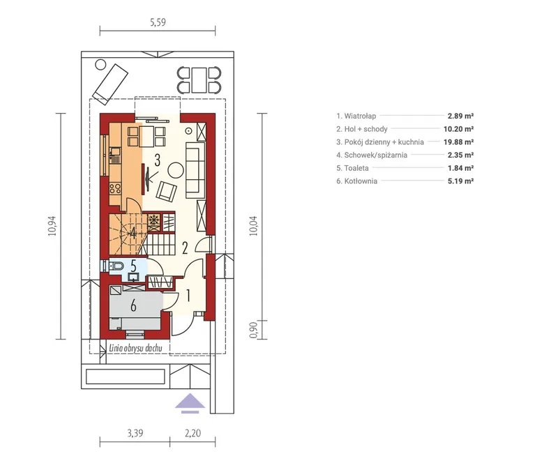 Second Floor 1 – 2-Story Narrow Lot House with 2 Beds Upstairs