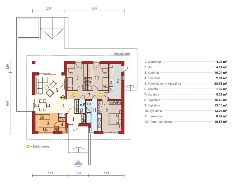 Main Floor 1 – 1300 Sq Ft House Plan with Open Floor Plan