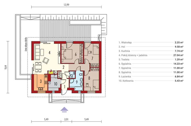 Main Floor 1 – 1000 Sq Ft Small House with Open Floor Plan