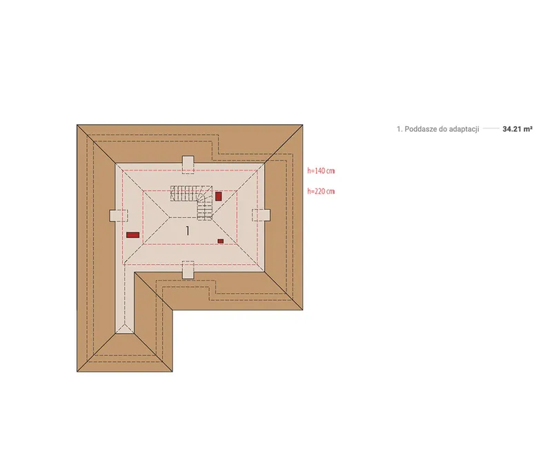 Second Floor 1 – House Plan with 2 Bedrooms and 1-Car Garage