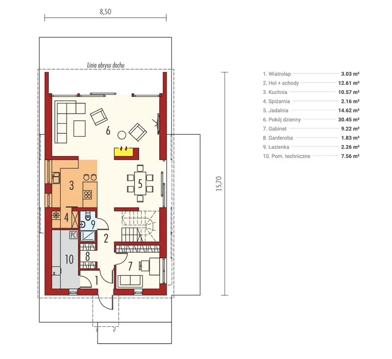 Main Floor 1 – Contemporary Home Plan with Large Windows