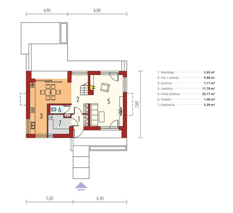 Main Floor 1 – Barnhouse Plan with Upstairs Laundry Room