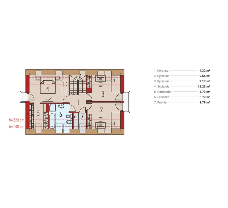 Second Floor 1 – Barnhouse Plan with Upstairs Laundry Room