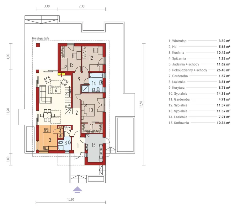Main Floor 1 – Two Storey House Plan with Open to Below & Bonus