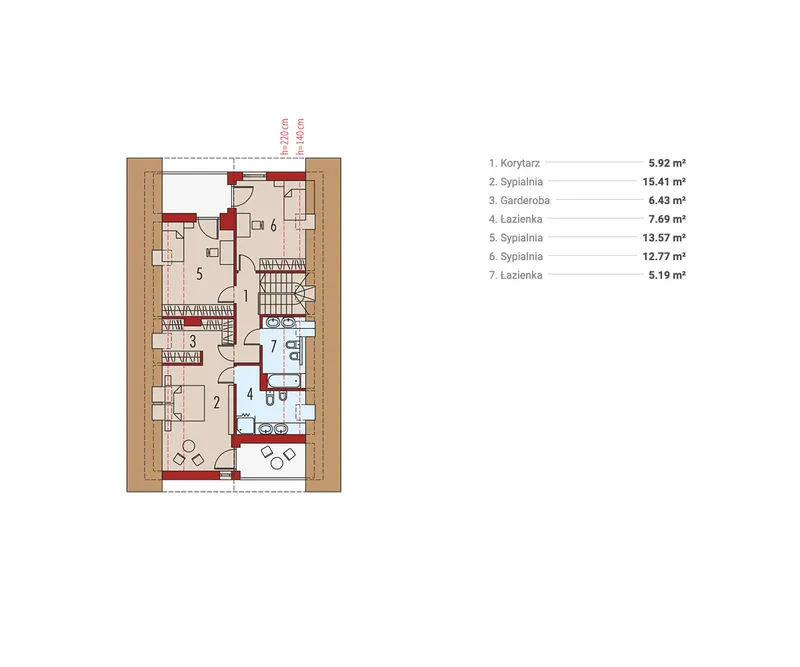 Second Floor 1 – European Home Plan with Master Bedroom Upstairs