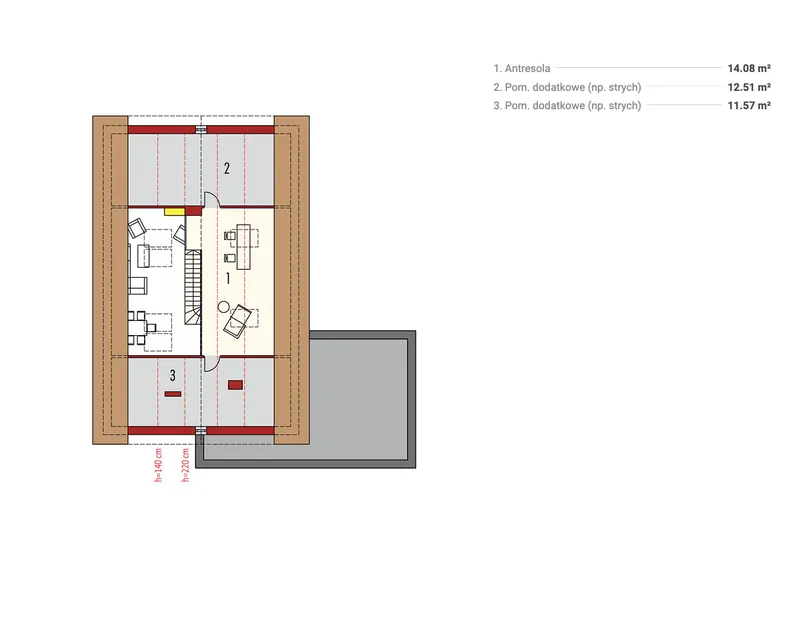 Second Floor 1 – 1500 Sq Ft L Shaped Floor Plan with Garage and Loft