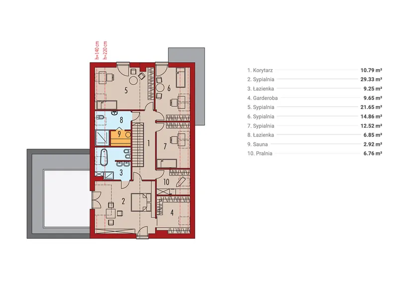 Second Floor 1 – 2700 Sq Ft House Plan with Master Bedroom Upstairs