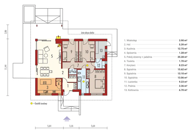 Main Floor 1 – House Plan with Laundry and Outdoor Fireplace