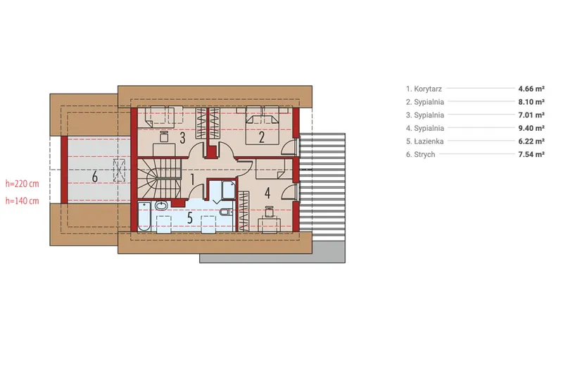 Second Floor 1 – European Home Plan with Bonus Room above Garage