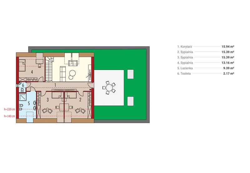 Second Floor 1 – 2500 Sq Ft House Plan with Two Story Great Room