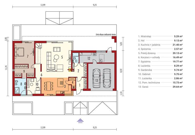 Main Floor 1 – 2500 Sq Ft House Plan with Two Story Great Room