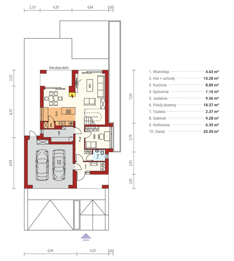 Main Floor 1 – Floor Plan with Master Suite on Second Floor