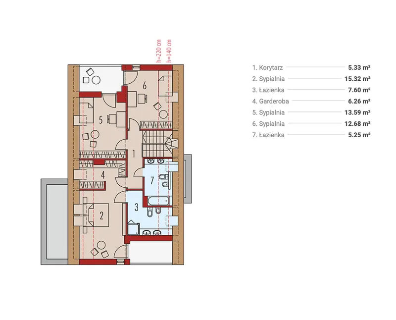 Second Floor 1 – Floor Plan with Master Suite on Second Floor