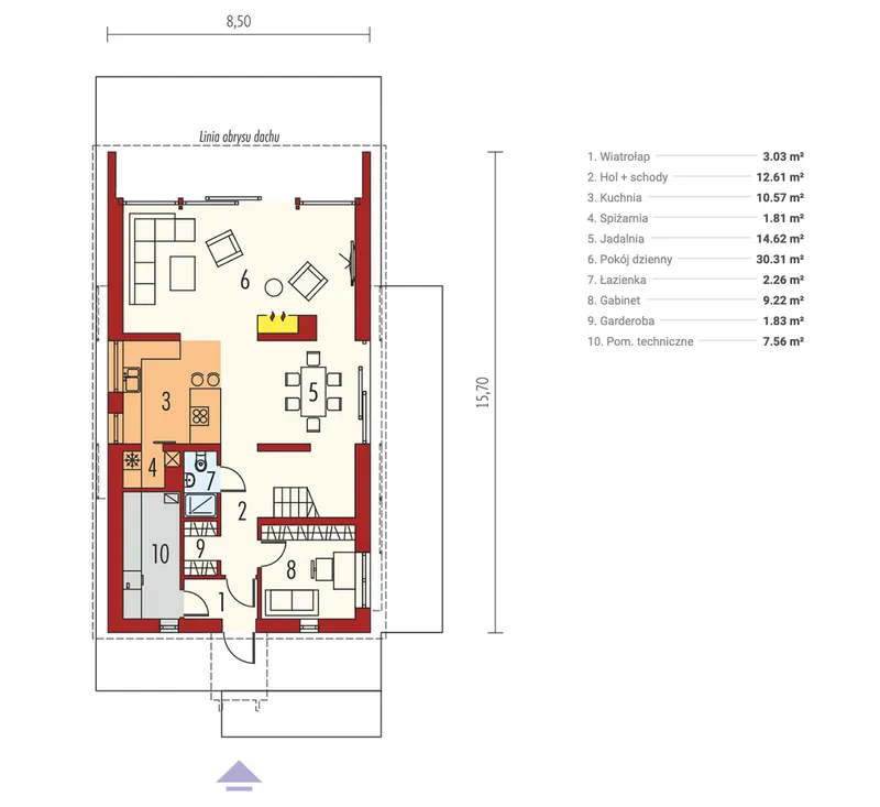 Main Floor 1 – Half-Timbered House Plan with Large Windows