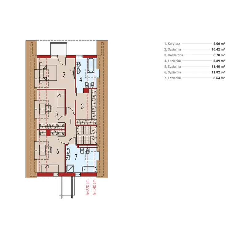 Second Floor 1 – Half-Timbered House Plan with Large Windows