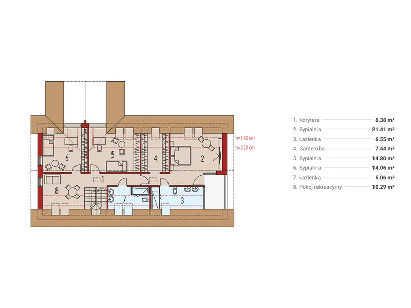 Second Floor 1 – 1800 Sq Ft House Plan with Indoor-Outdoor Fireplace