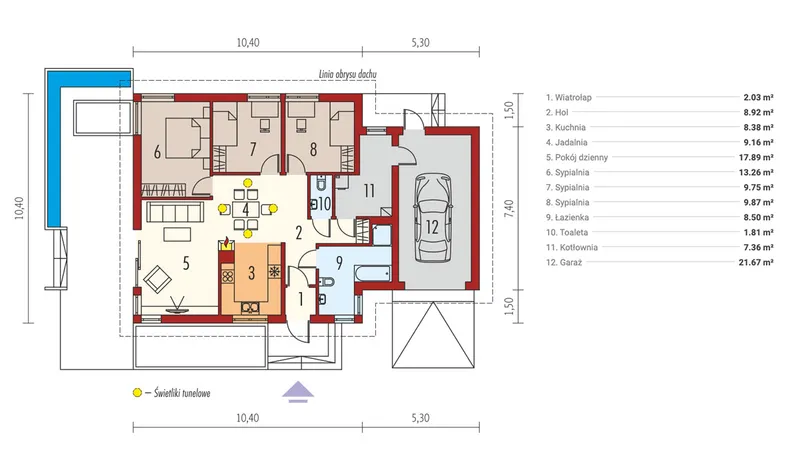 Main Floor 1 – Single Story House Plan with 1-Car Garage