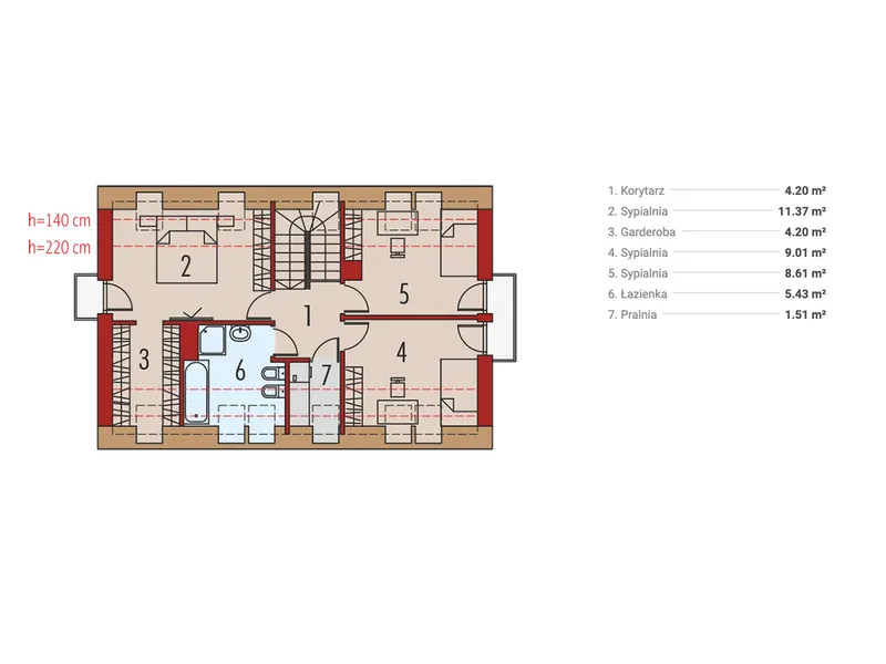 Second Floor 1 – 1100 Sq Ft Barnhouse Plan with 3 Bedrooms