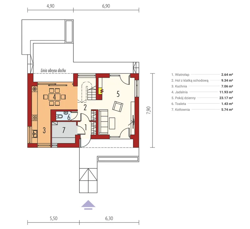 Main Floor 1 – 1100 Sq Ft Barnhouse Plan with 3 Bedrooms