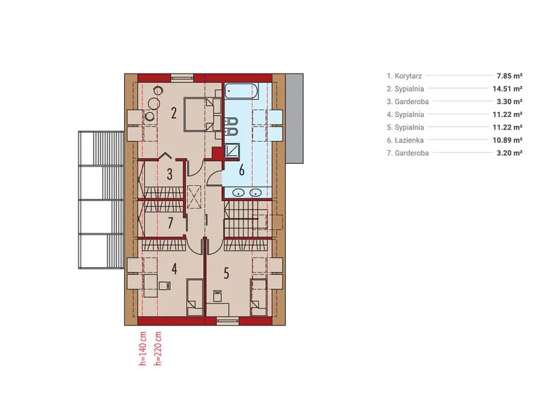 Second Floor 1 – 2-Story Barn Floor Plan with 3 Bedrooms Upstairs